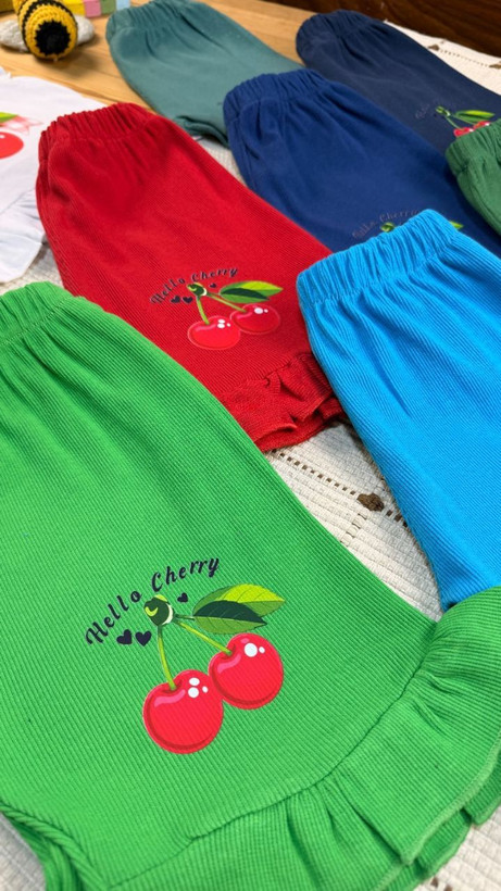 ست دخترانه تابستانی قرتی نخ پنبه کبریتی🍒
